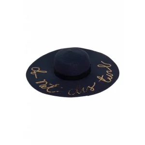 Yazılı Geniş Kenarlı Plaj Kadın Şapkası 7047