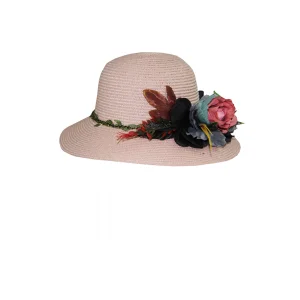 Çiçekli Hasır Kadın Şapka 3868