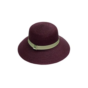 Yazlık Kadın Toka Şeritli Şapka 6233 Mürdüm