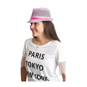 Yazlık Fileli Kemerli Fötr Kadın Şapka 6223