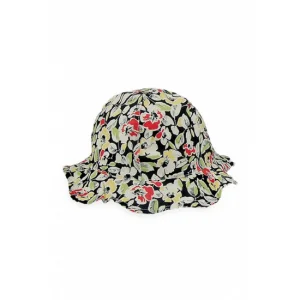 Kız Çocuk Yazlık Çiçekli Bermuda Siyah Şapka 1116