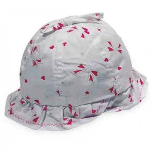 Kız Bebek Baskılı Bermuda Beyaz Şapka 5791