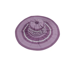 Bayan Çizgili Geniş Kenar Şapka