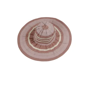 Bayan Çizgili Geniş Kenar Şapka