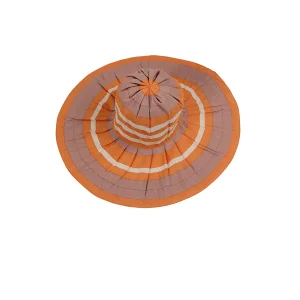 Bayan Çizgili Geniş Kenar Şapka