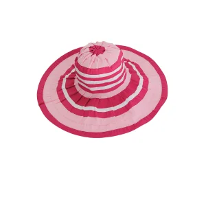 Bayan Çizgili Geniş Kenar Şapka