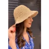 İpli Hasır Kadın Şapka 3858