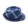 Erkek Ekose Desenli Fötr Şapka 5111 Lacivert