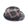 Erkek Ekose Desenli Fötr Şapka 5111 Gri