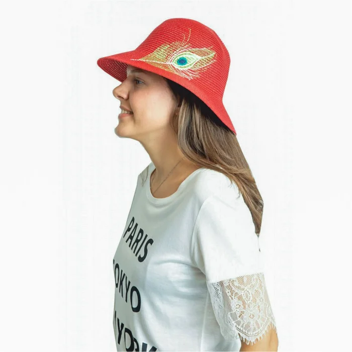 Tüy Desenli Kadın Şapka 1902