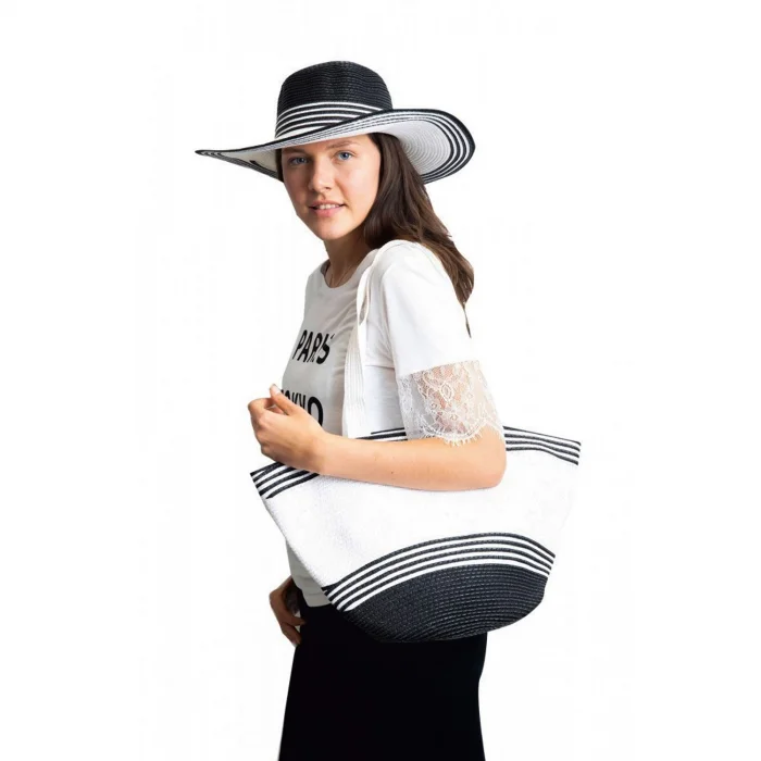 Hasır Şapka Çanta Takımı 7031