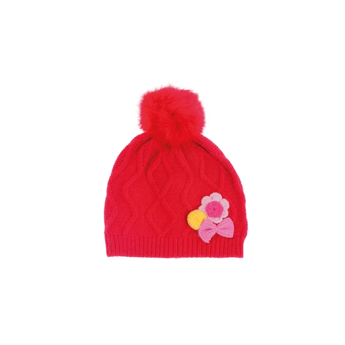 Çiçek Örgü Kız Bebek Bere 5395 (542062446)