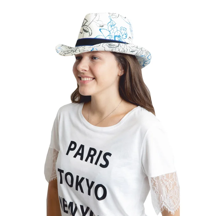 Desenli Kadın Kovboy Şapka