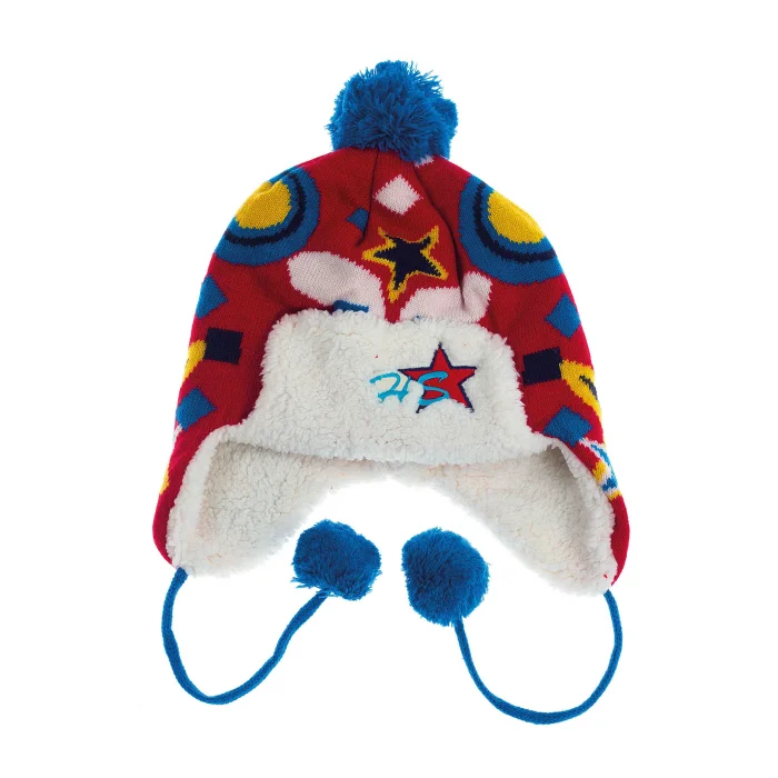 HS Nakışlı Erkek Çocuk Mavi Bere 5740