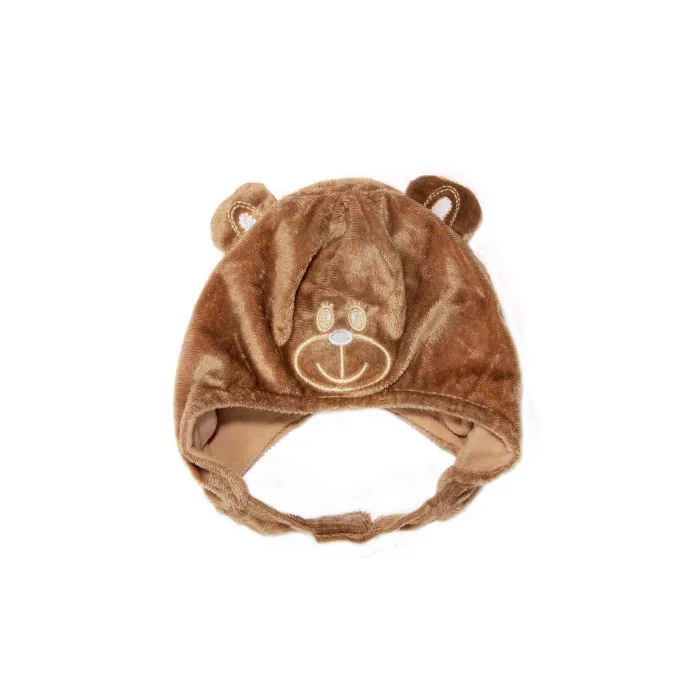 Ayıcıklı Peluş Erkek Çocuk Krem Bere 6357