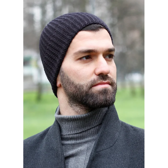 Erkek Siyah Örme Bere 7563