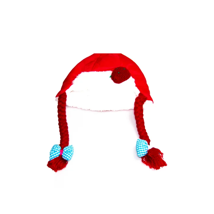 Kırmızı Bebek Saç Örgülü Şapka 7115