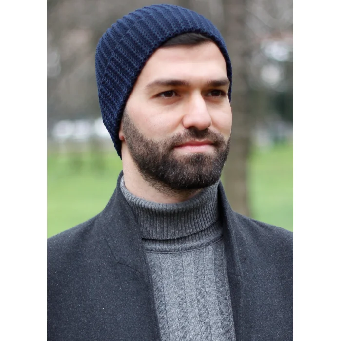 Erkek Lacivert Örme Bere 7563