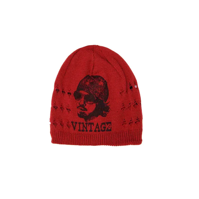 Erkek Vintage Kırmızı Bere 2436