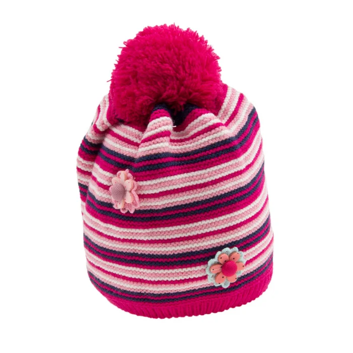 Çizgili Kız Bebek Kırmızı Bere 1134-0-1 Yaş