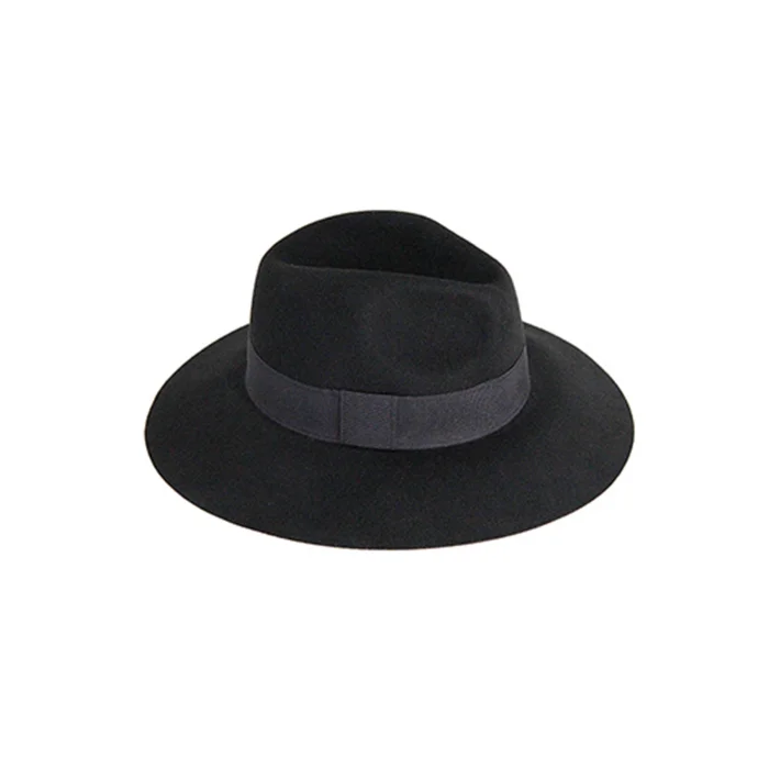 Geniş Kenarlı Kadın Kaşe Şapka Siyah 5747