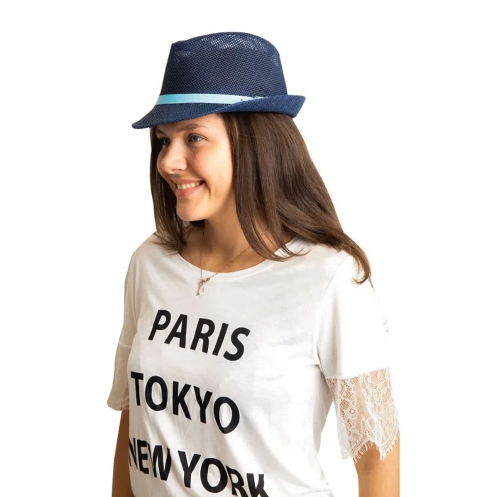 Yazlık Kadın Fileli Kemerli Hasır Fötr Şapka 6223