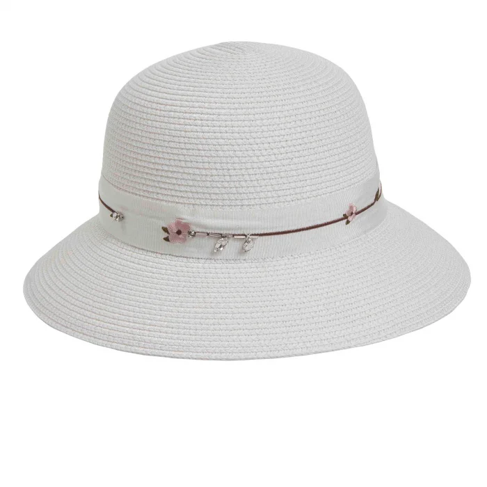 Çiçek Şeritli Kadın Şapka 1297