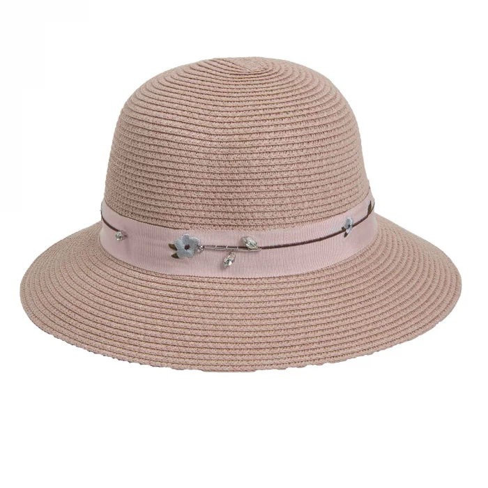Çiçek Şeritli Kadın Şapka 1297