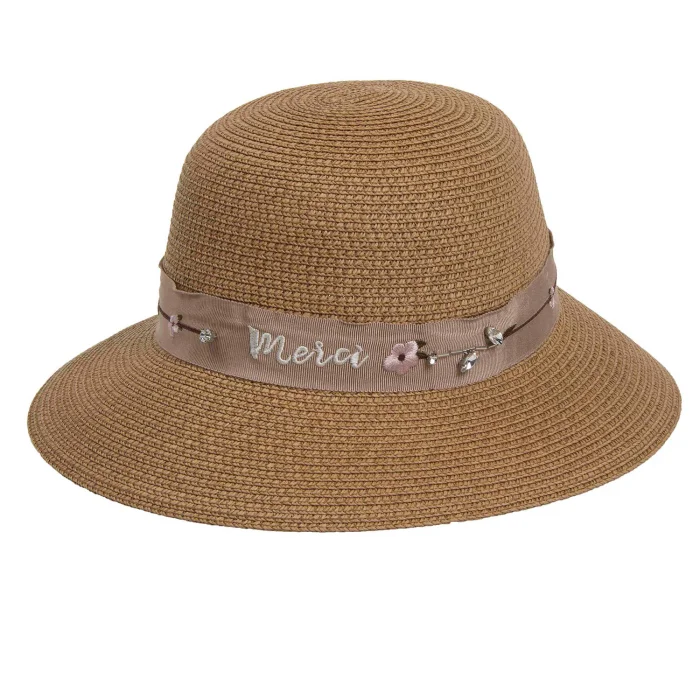 Çiçek Şeritli Kadın Şapka 1297