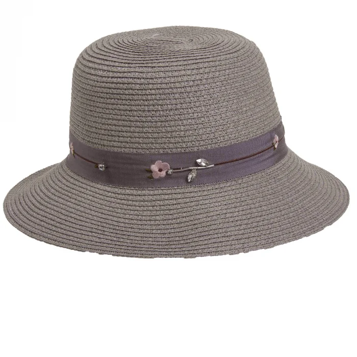 Çiçek Şeritli Kadın Şapka 1297