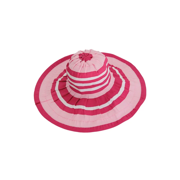 Kadın Çizgili Geniş Kenarlı Şapka 5376