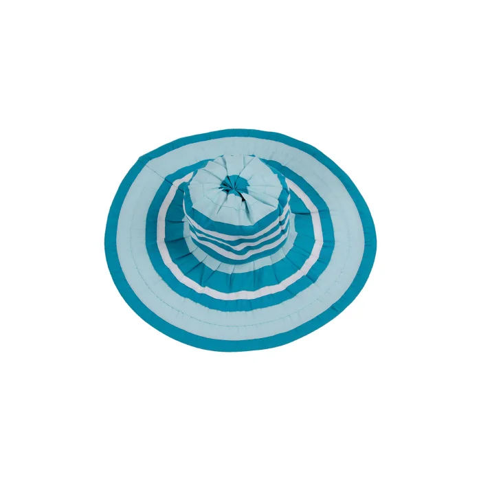 Kadın Çizgili Geniş Kenarlı Şapka 5376