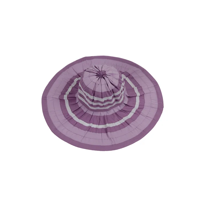 Kadın Çizgili Geniş Kenarlı Şapka 5376