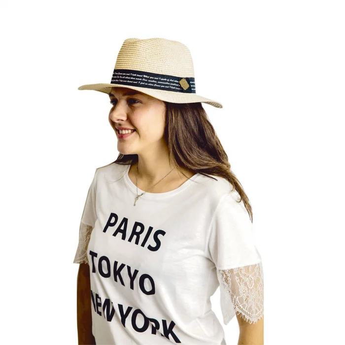 Yazılı Fötr Kadın Şapka 3240