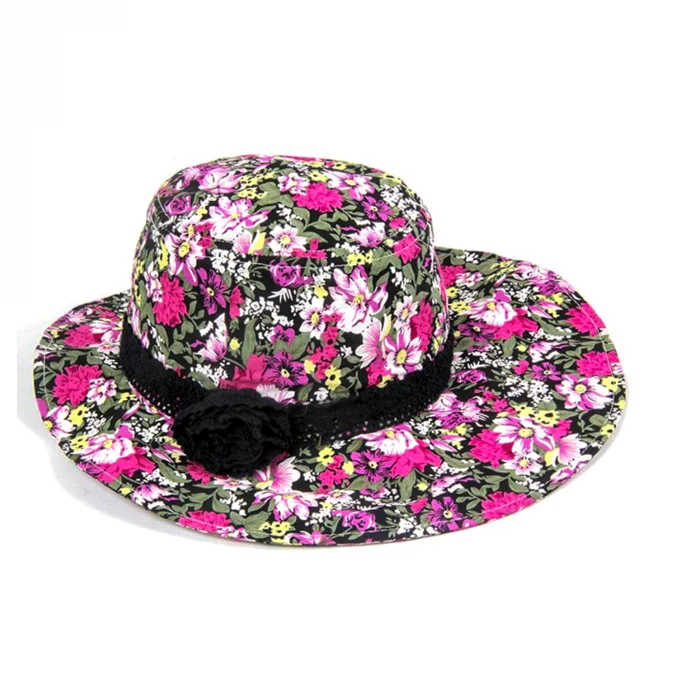 Çiçek Desenli Kadın Şapka 6108