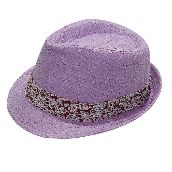 Yazlık Çiçek Desenli Fötr Kadın Şapka 6260