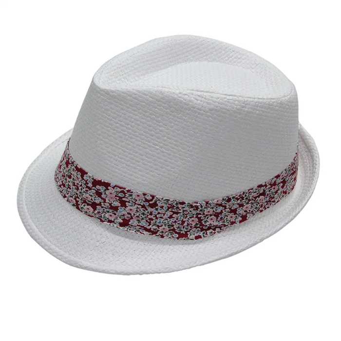 Yazlık Çiçek Desenli Fötr Kadın Şapka 6260