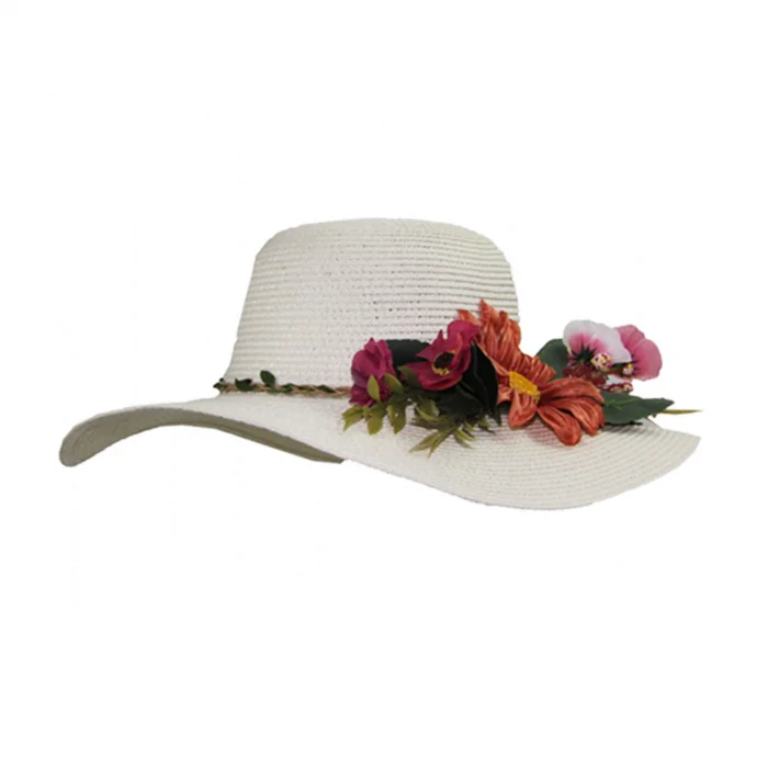 Çiçekli Hasır Kadın Şapka 3869