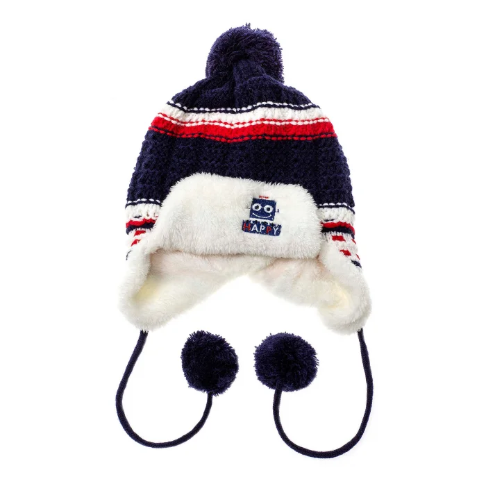 Unisex Kurt Peluş Bere Lacivert 1137