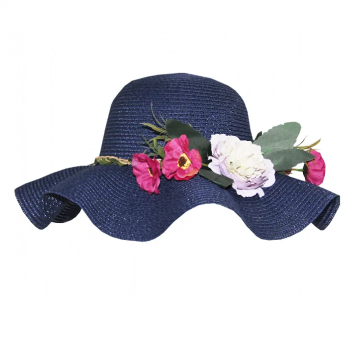 Kadın Çiçekli Hasır Şapka 3870