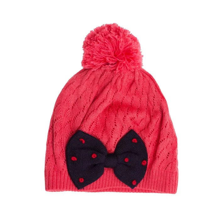 Kız Bebek Papyonlu Kırmızı Bere 1159