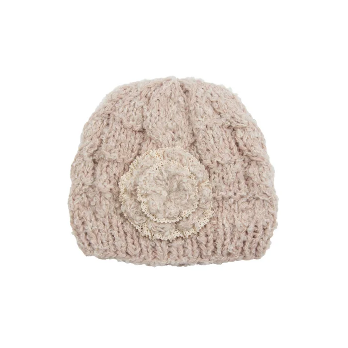 Elişi Çiçekli Kadın Bere Bej 4193