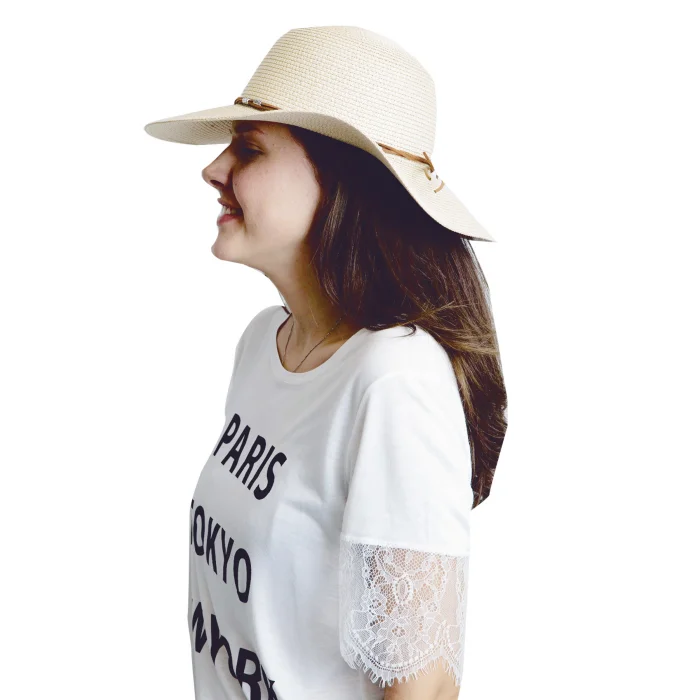 Bağcıklı Kadın Hasır Şapka 1437