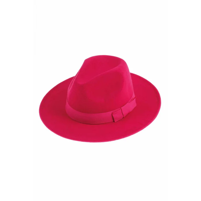 Kadın Kaşe Fötr Şapka 7173 Fuşya