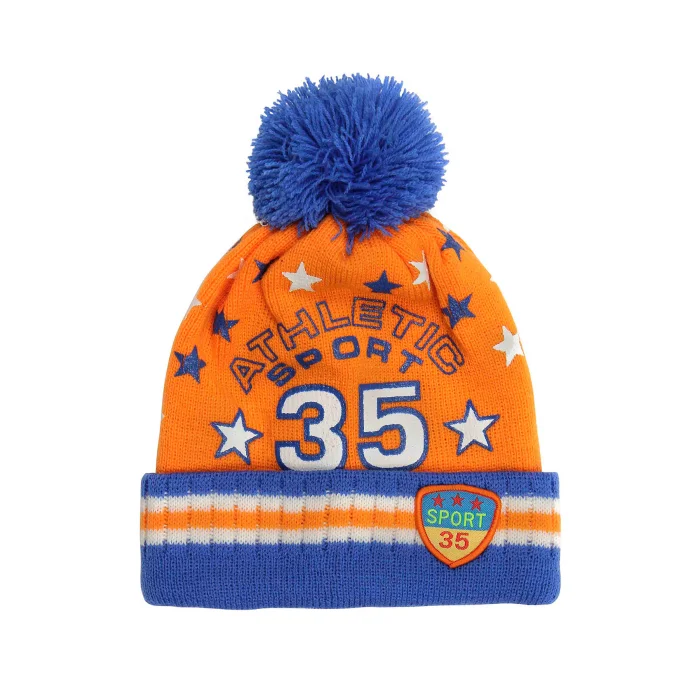 35 Baskılı Erkek Çocuk Bere Turuncu 2507