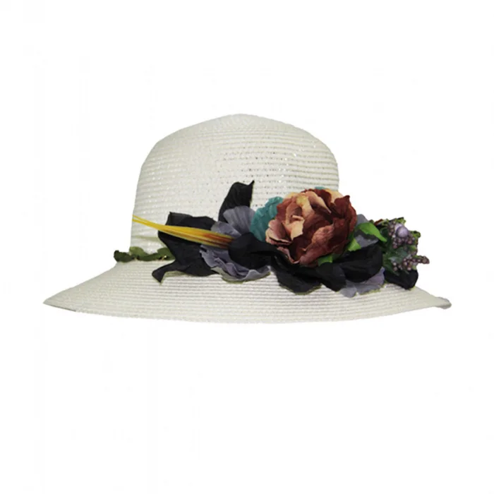 Çiçekli Hasır Kadın Şapka 3868