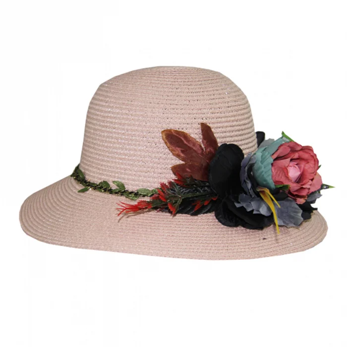 Çiçekli Hasır Kadın Şapka 3868