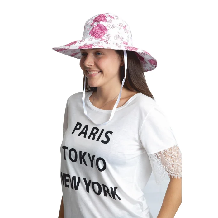 Çiçek Desenli Kadın Bermuda Şapka 1454