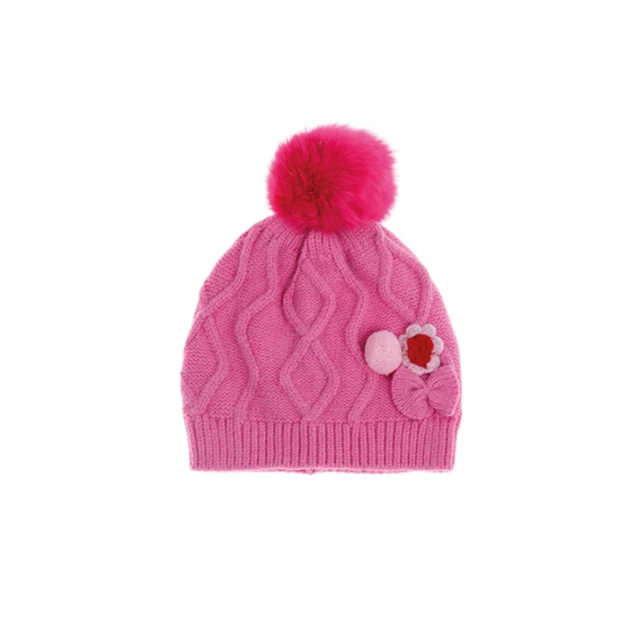 Çiçek Örgü Kız Bebek Bere 5395 (545755665)