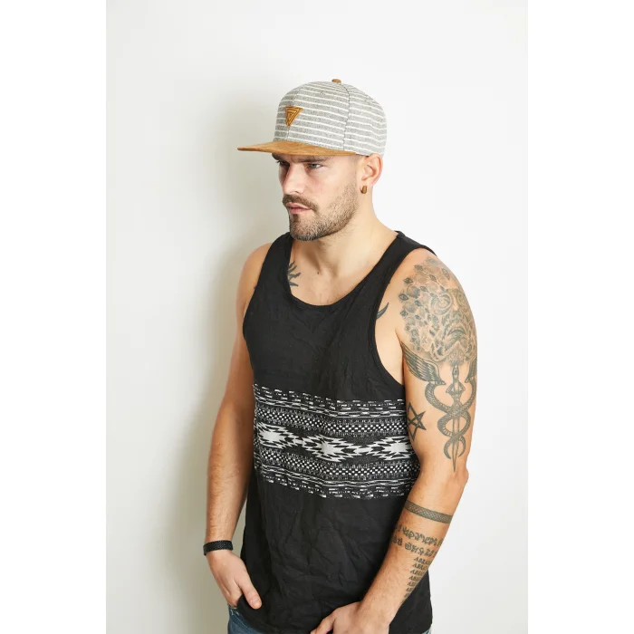 Bay Şapkacı - Çizgili Erkek Snapback Haki Şapka 5887